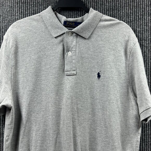 Polo Ralph Lauren Mens Large Classic Fit Grey Pullover Golf Sports Black Pony - Picture 4 of 10